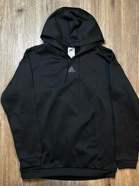 adidas Black Hooded Sweatshirt with Subtle Logo